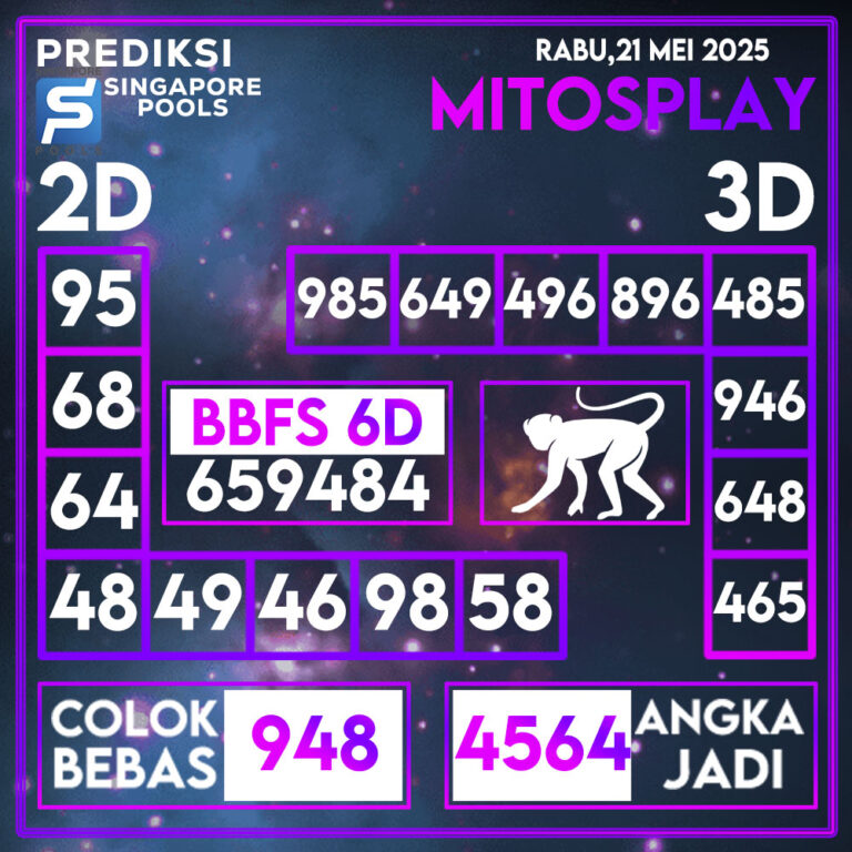 Prediksi Togel Singapore Pools Rabu, 21 Mei 2025 – MITOSPLAY