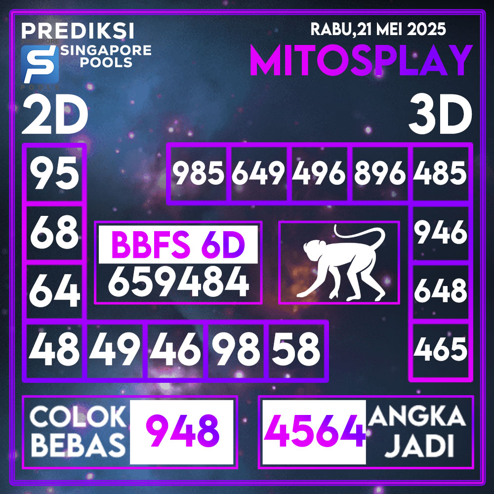 Prediksi Togel Singapore Pools Rabu, 21 Mei 2025 – MITOSPLAY