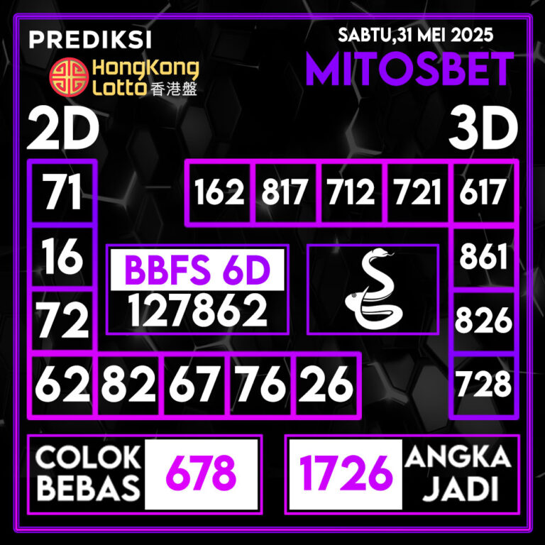 Prediksi Hongkong Lotto 31 Mai 2025 Bocoran Jitu dari MITOSBET