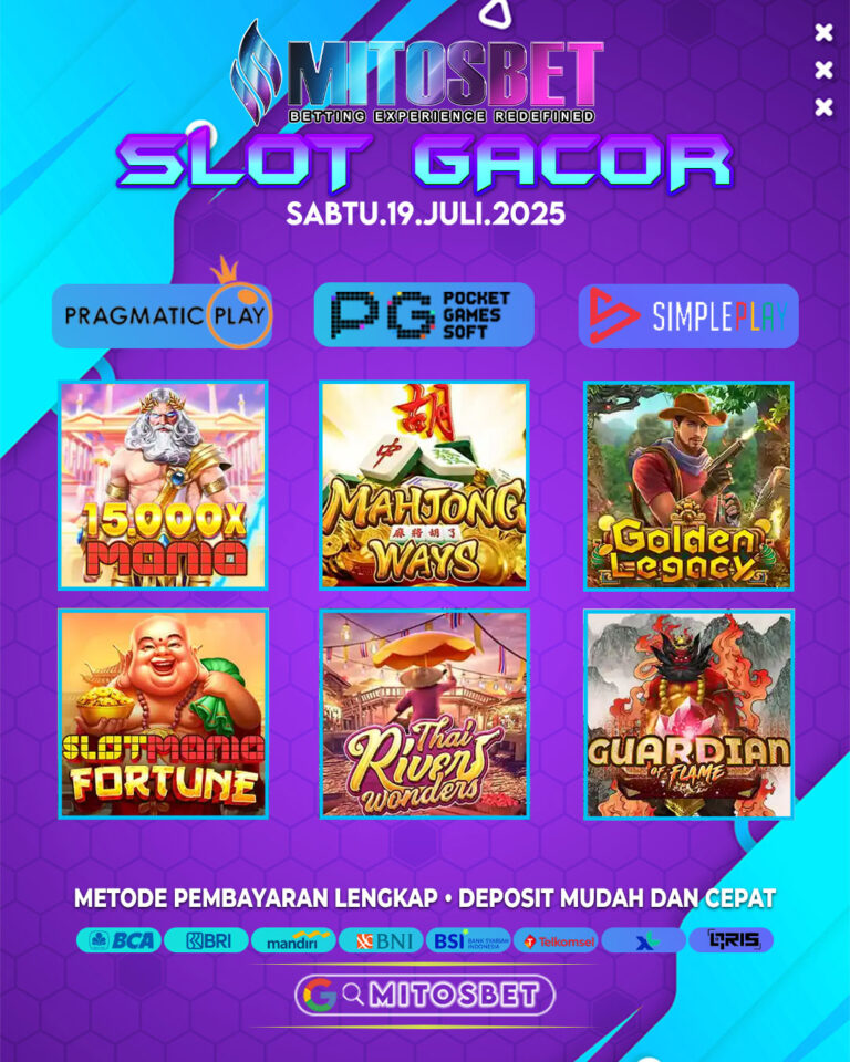 MITOSBET Slot Gacor Hari Ini: Petualangan Jackpot di Berbagai Game Pilihan, Sabtu 19 Juli 2025!