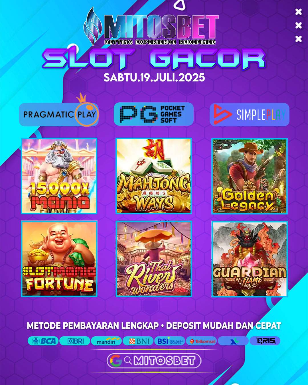 MITOSBET Slot Gacor Hari Ini: Petualangan Jackpot di Berbagai Game Pilihan, Sabtu 19 Juli 2025!